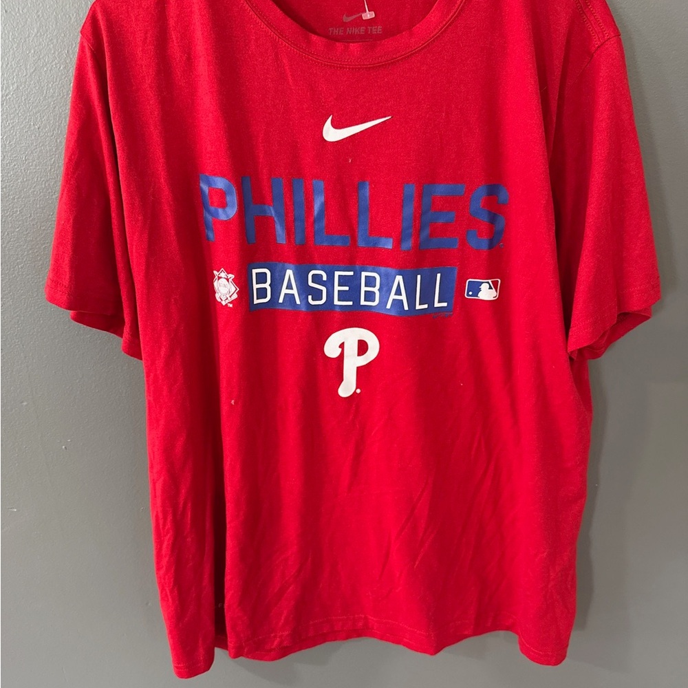 Nike Philadelphia Phillies Baseball Red T Shirt Mens Size XL MLB